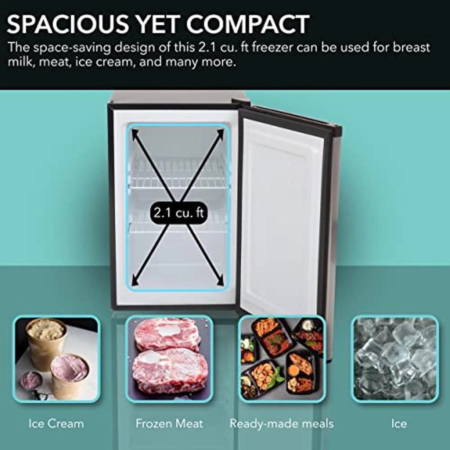 Whynter CUF-112SS Mini, Energy Star Rated Small Upright Freezer with Lock, Stainless Steel -1.1 Cubic Feet