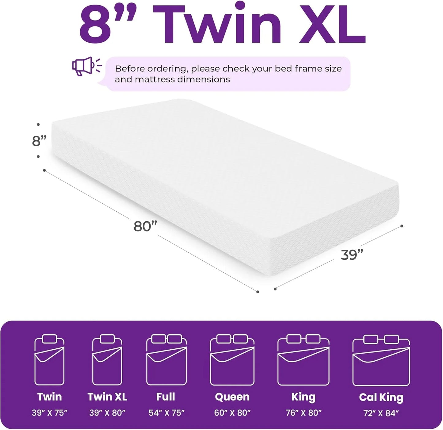 GAESTE 8-inch Fully Cooling Gel Memory Foam Mattress Mattress-in-a-Box
