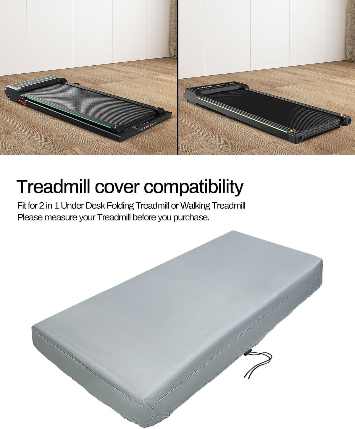 Akluer Inclined Home Treadmill 2.5 HP Small Under-Desk Treadmill with Remote Control and LED Display