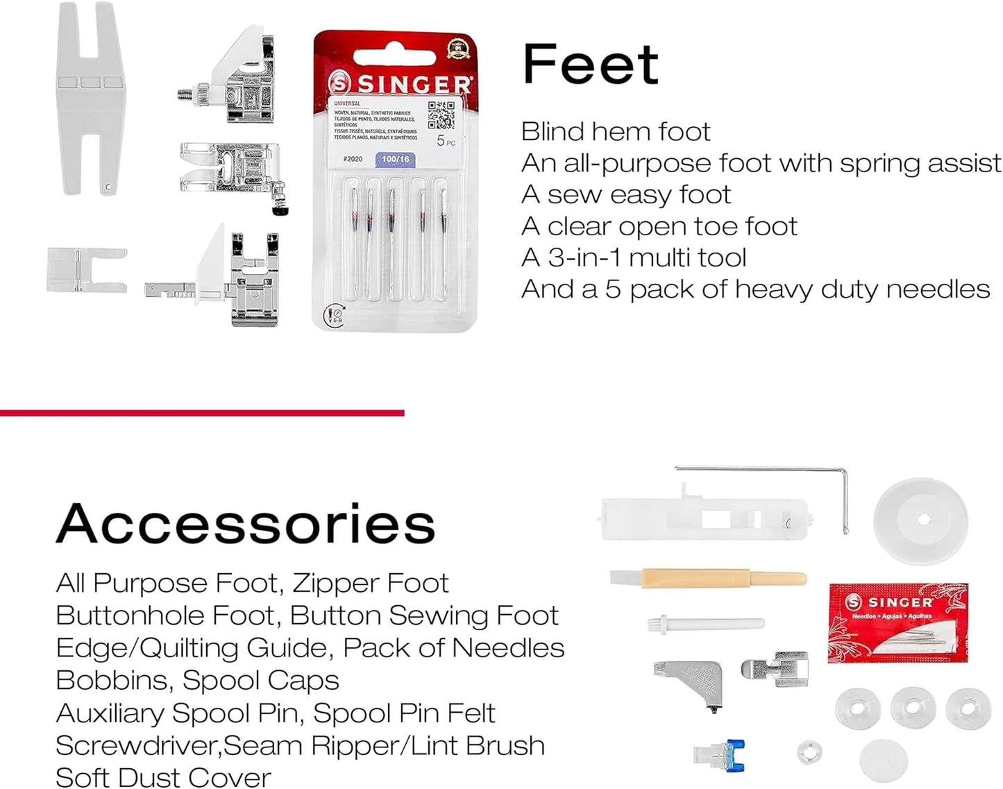 Heavy-Duty 4423 High-Speed Sewing Machine (Includes Accessory Kit) 97 Stitches One-Step Buttonhole