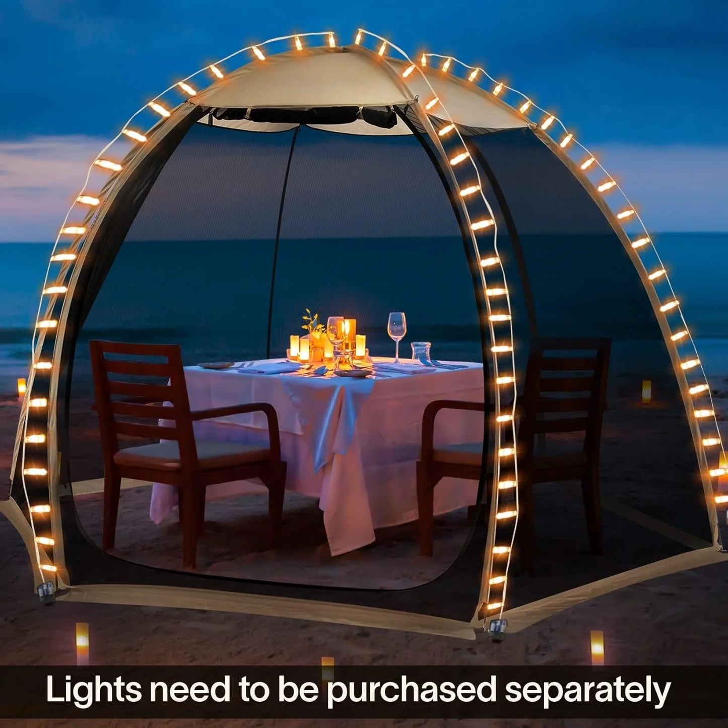 Screen gazebo, sleeps 6-10-15 people Igloo-style canopy tent with mosquito net on the sides Perfect for garden, patio, backyard