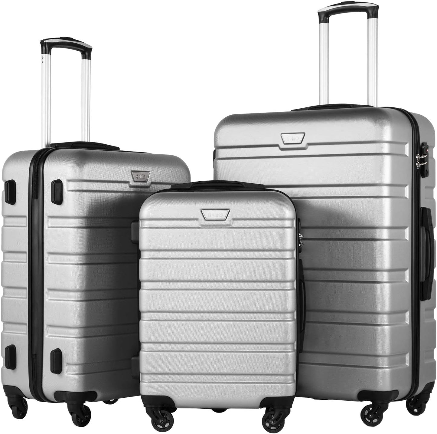 Coolife Luggage 3 Piece Set Suitcase Spinner Hardshell Lightweight TSA Lock