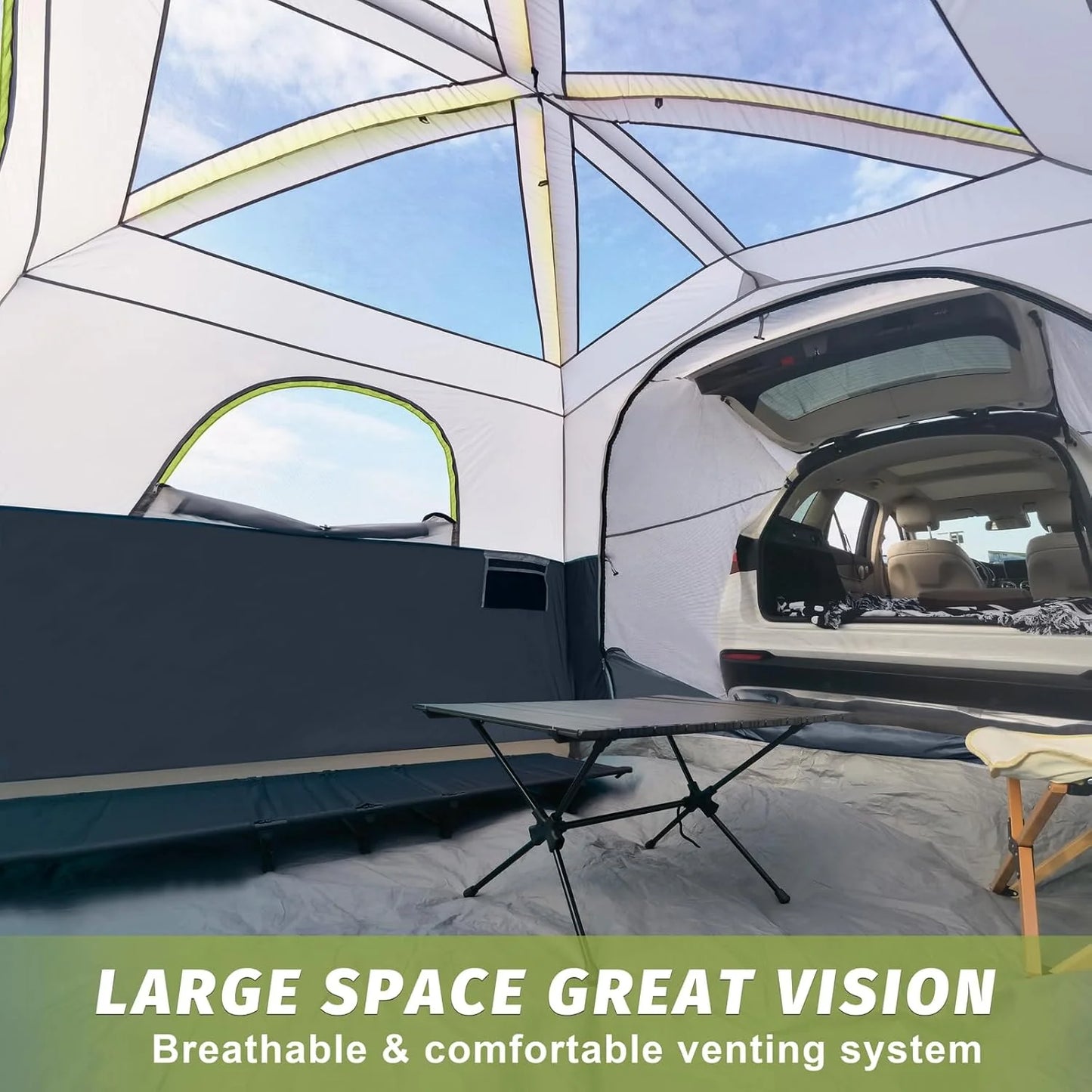 SUV Tent for Camping, 6-Person SUV Tailgate Tent - Easy Set Up with Rainfly, 10'x9'x78in(H)