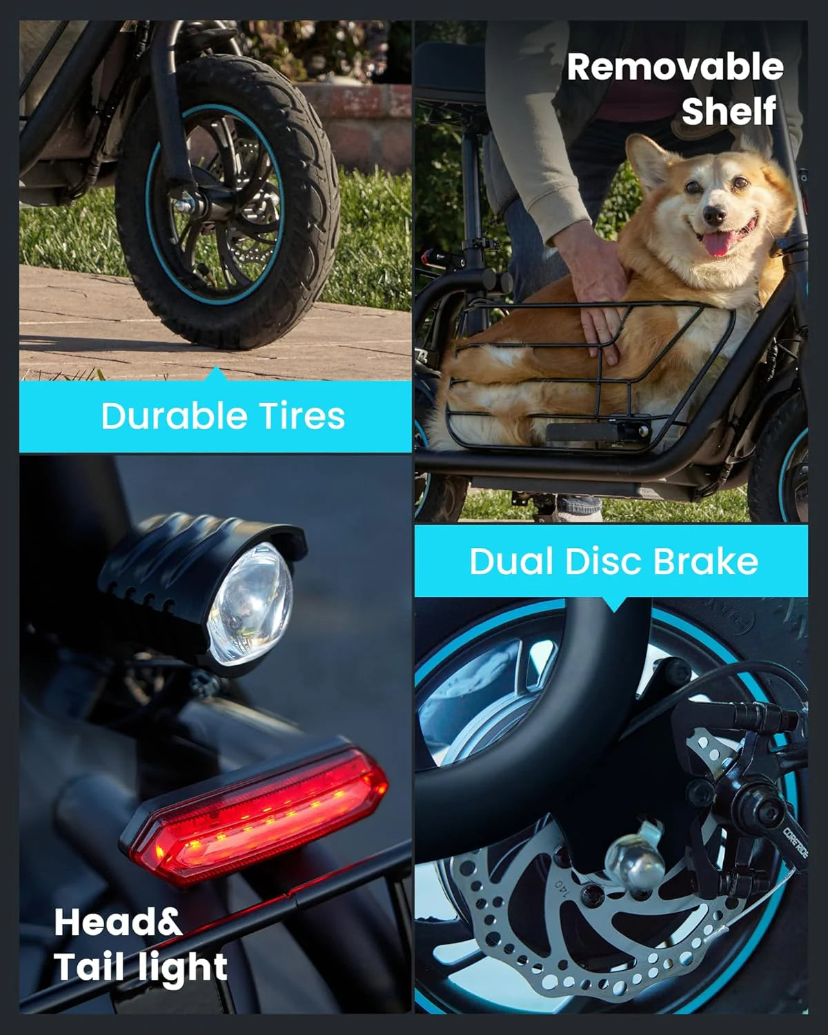 Gyroor Adult Electric Scooter with Large Center Basket, 20 Mile Range, Foldable, and Seat