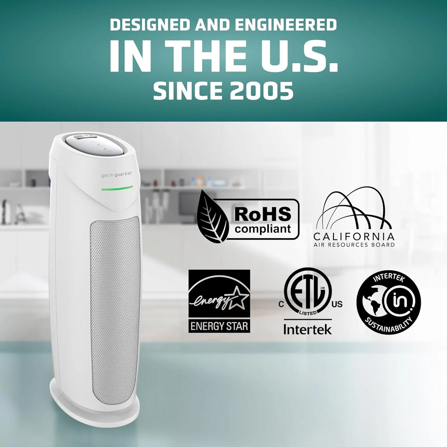 Home air purifier with HEPA pure filter