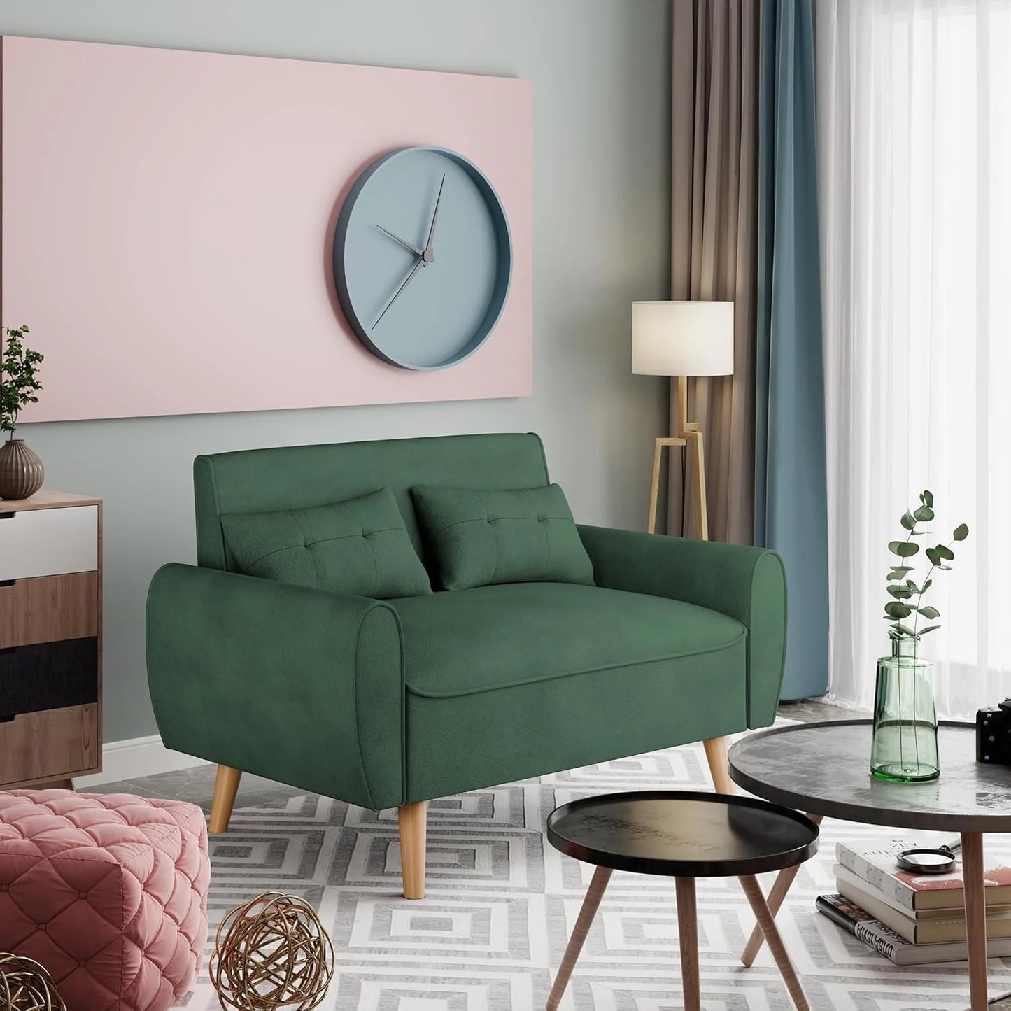 47" Small Modern Loveseat Sofa