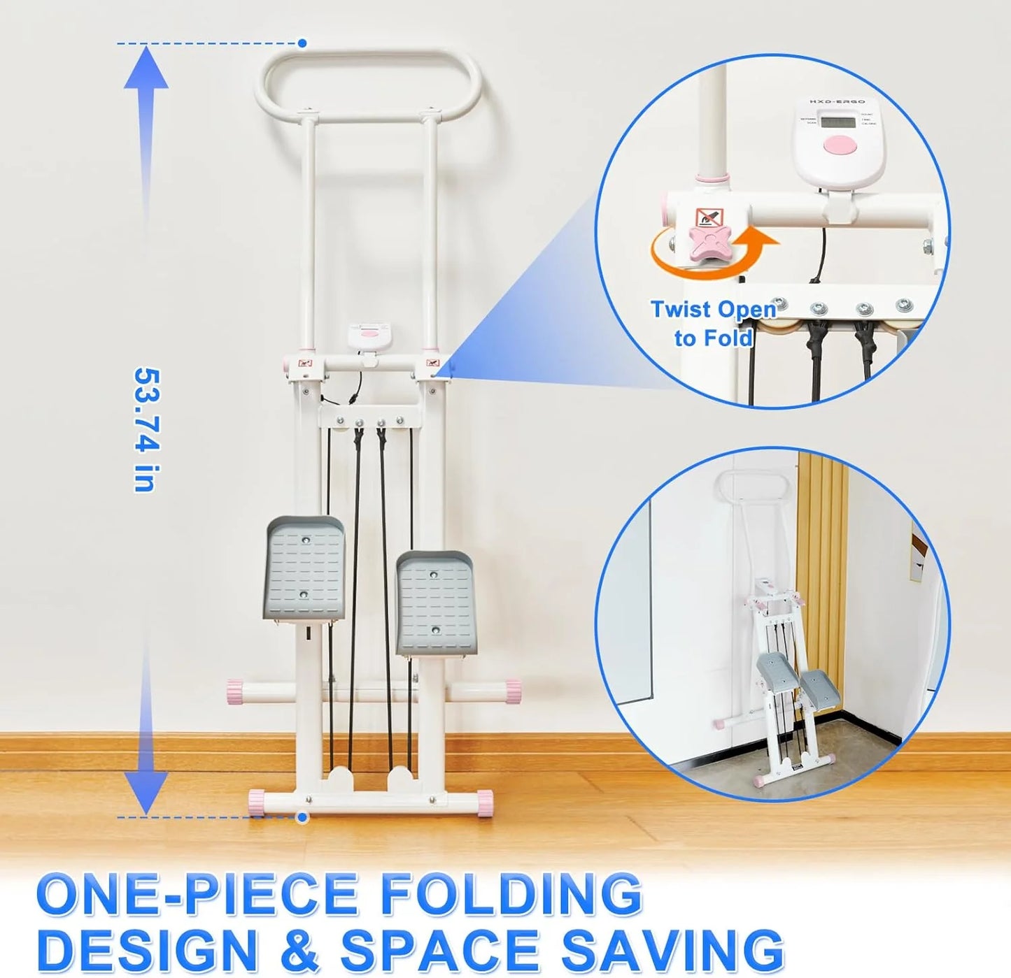 Stair Stepper for Home Gym,Folding Vertical Climber Cardio Exercise Machine,Stair Climber for Full Body Workout with Adjustable Handlebar for Women & Men