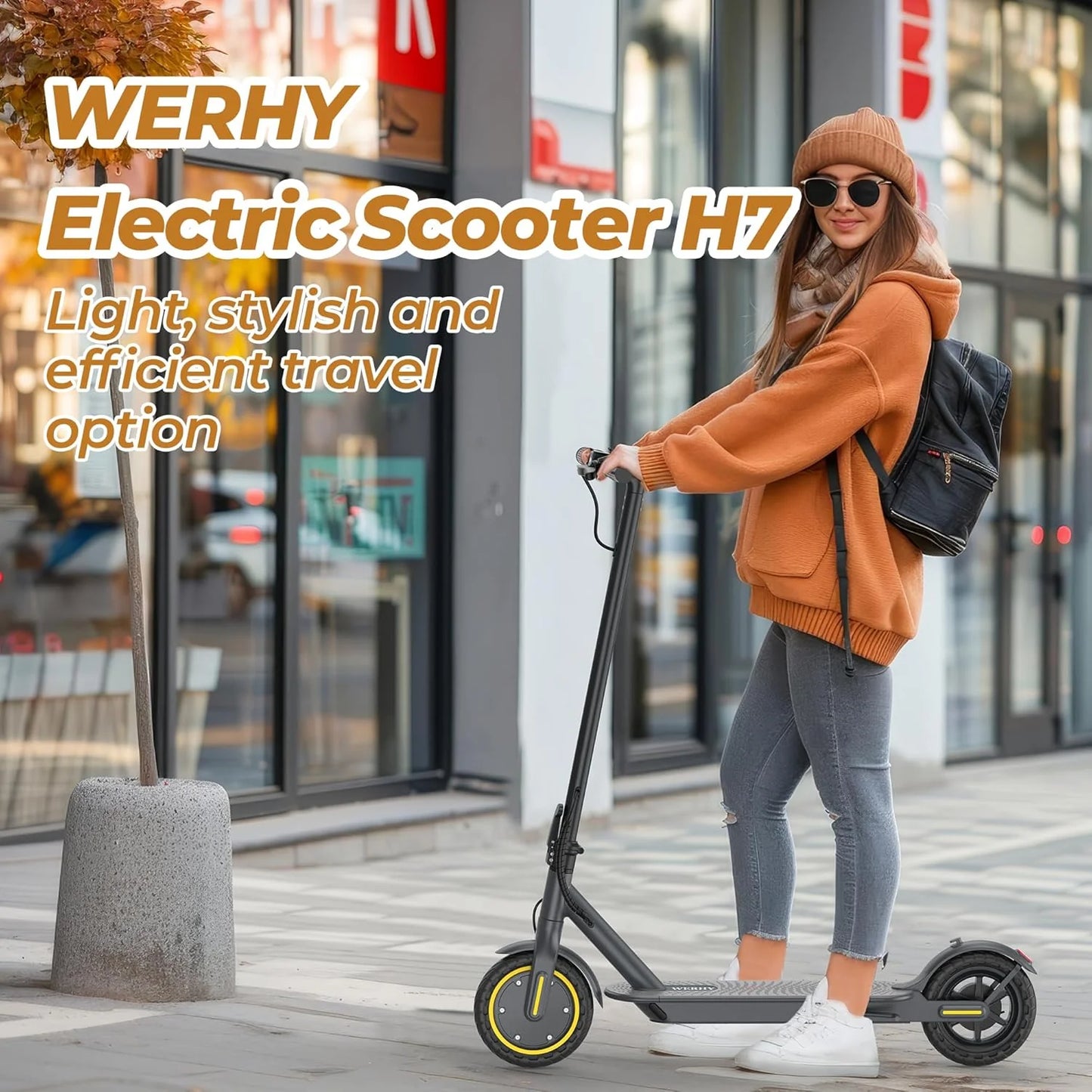 Electric Scooter, 350W/500W Motor, Top Speed 19/22 mph, Max 16/23/28Miles Ranges, Foldable E Scooter for Adults