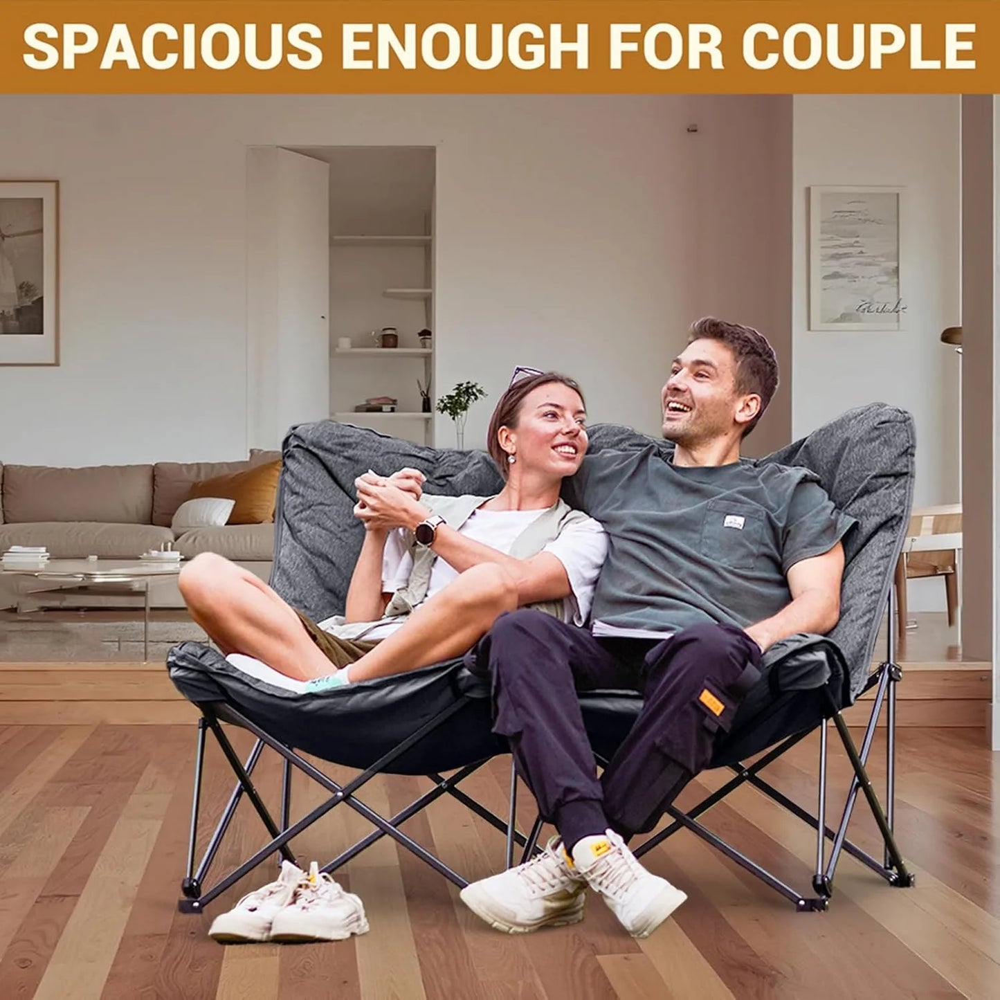 Butterfly chair, extra large thick comfortable camping chair, portable folding chair, 400 lb heavy duty seat