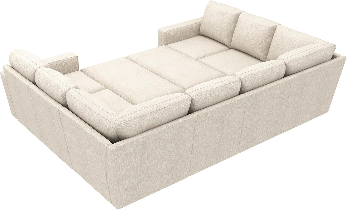 HONBAY Modular Sectional Sleeper Sofa with Pull Out Bed, L Shaped Couch with Storage Seat, Convertible Sectional Couches for Living Room