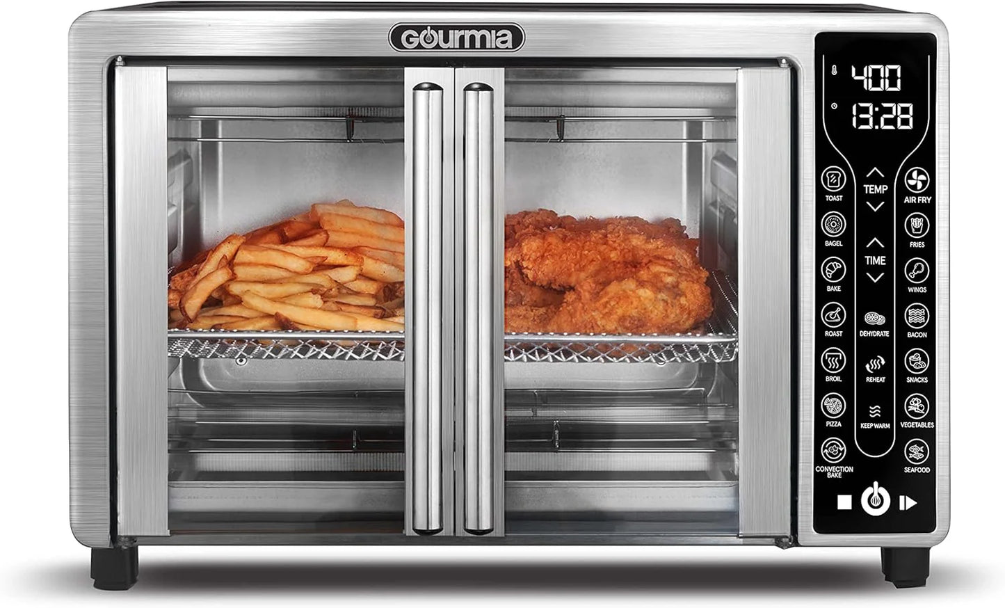 Gourmia Oven Air Fryer Combo with 17 Cooking Presets, 24L Capacity, Convection Rack, Baking Tray, Recipe Book GTF7460