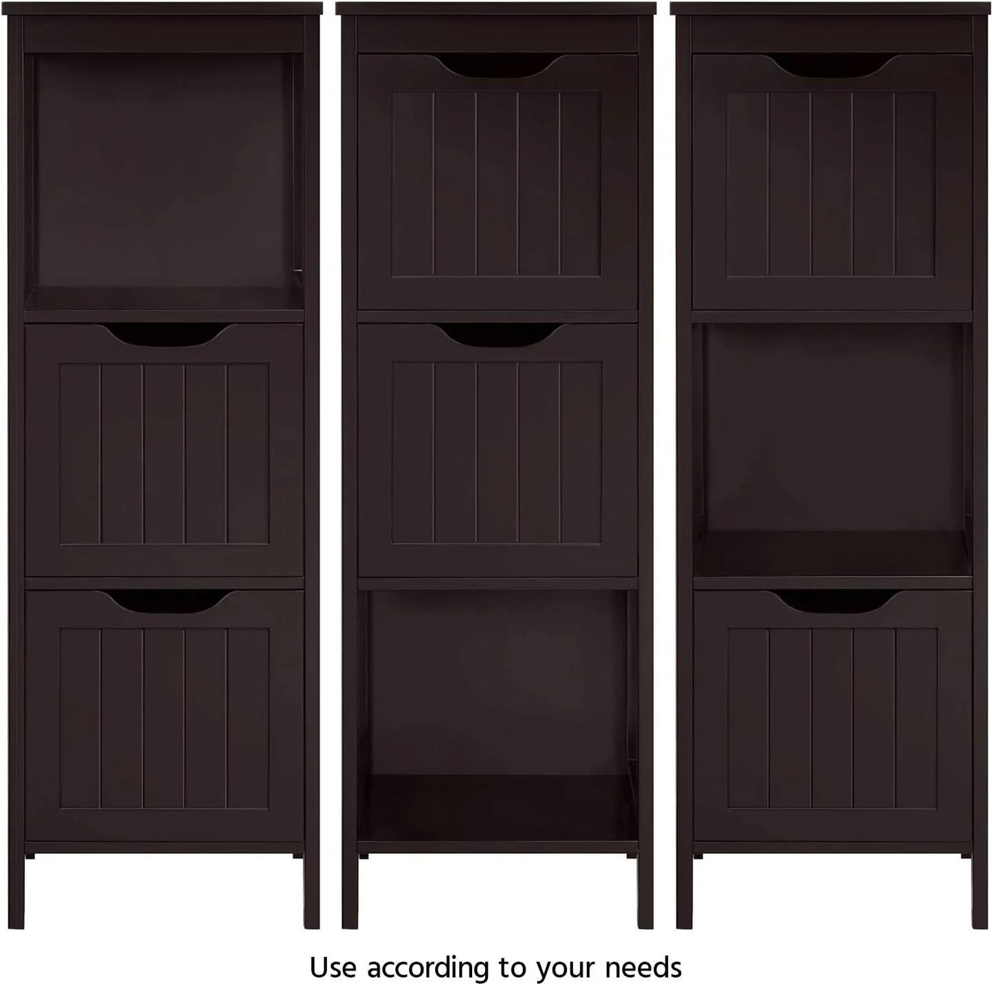 Bathroom Floor Cabinet, Wooden Storage Cabinet with 2 Drawers, Multifunctional Side Organizer Rack Stand Table