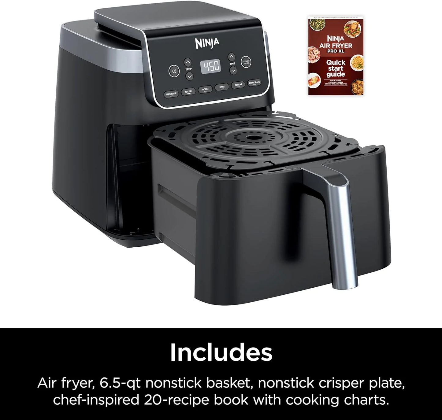 Ninja Air Fryer Pro 5-quart 4-in-1 air fryer that air fries, bakes, reheats, and dehydrates