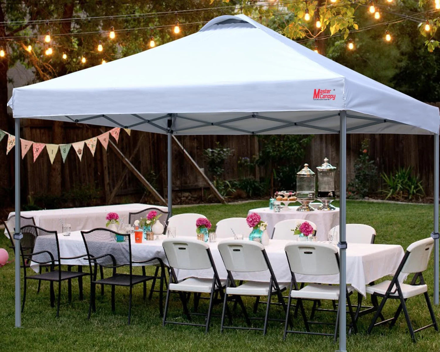 Durable Pop-up Canopy Tent with Roller Bag (10x10, Black)