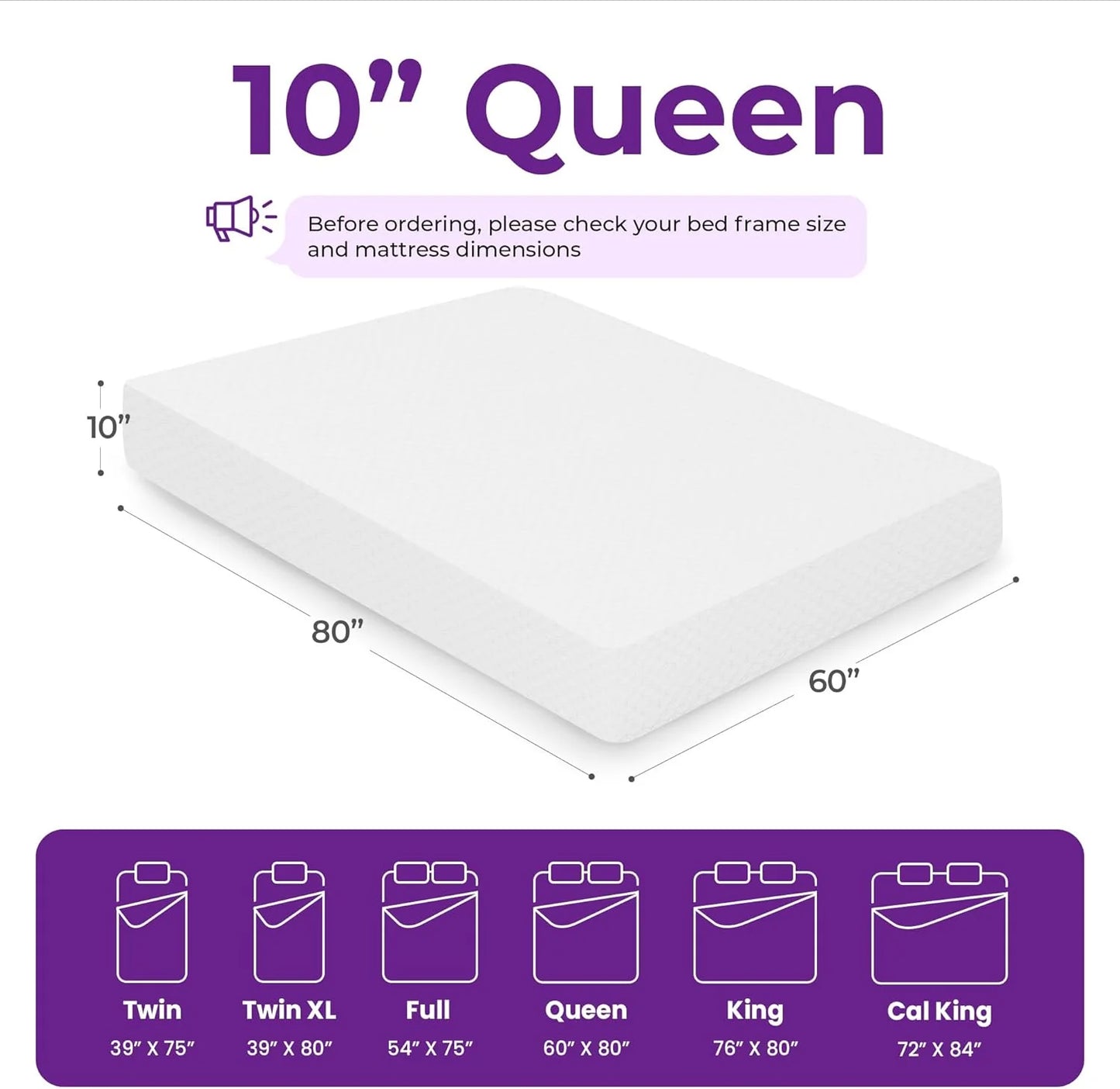 GAESTE 8-inch Fully Cooling Gel Memory Foam Mattress Mattress-in-a-Box
