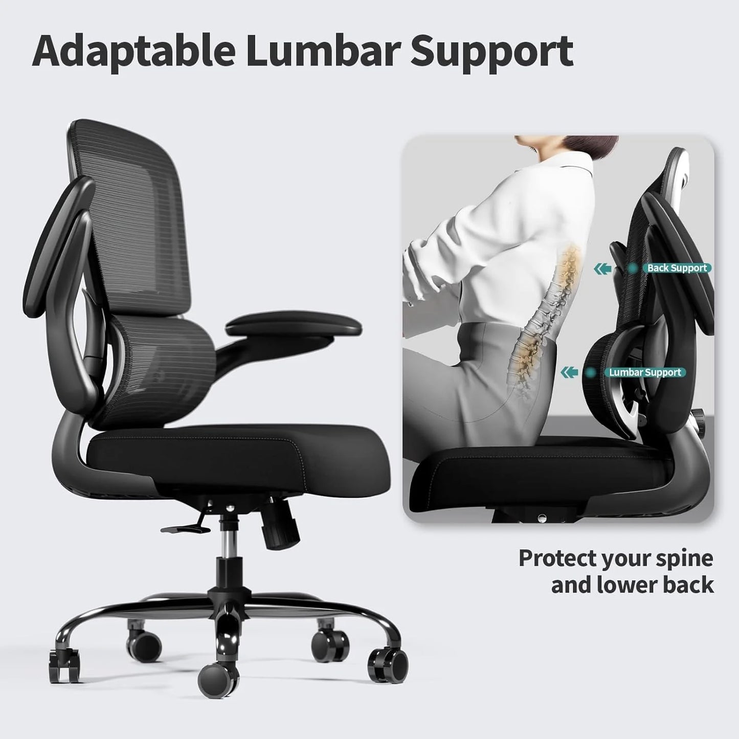 TRALT Office Chair Ergonomic Desk Chair 330 lbs Home Mesh Gaming Chair with Wheels