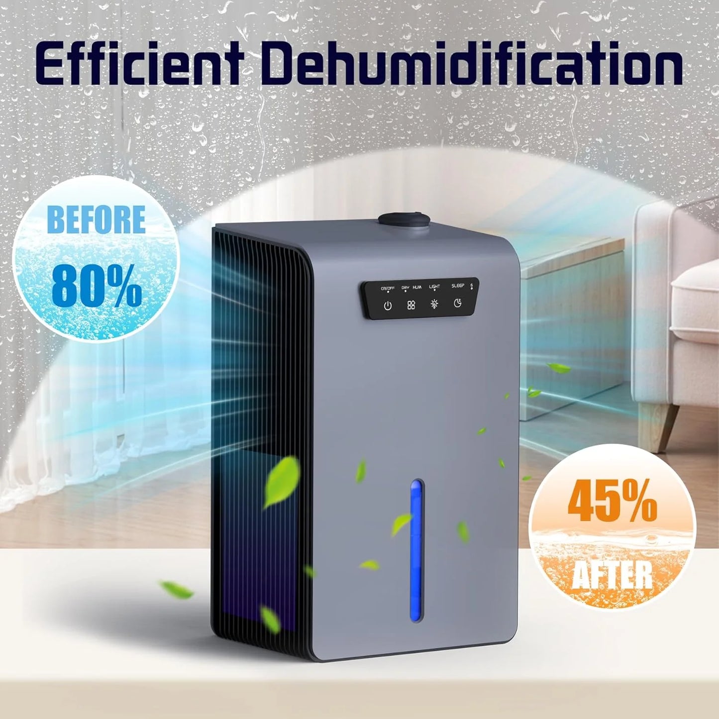 Dehumidifier,2 in 1 Humidifier Dehumidifier Combo,102 OZ Water Tank Dehumidifiers for Home Bedroom,Basement Bathroom,Auto Shut Off,Sleep Mode,7 Colors LED Light