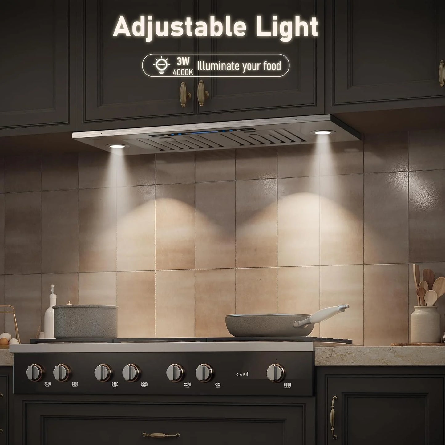 IKTCH 30" Built-in/Plug-in Range Hood 900 CFM, Ducted/Ductless Convertible Ducted, Stainless Steel Kitchen Range Hood