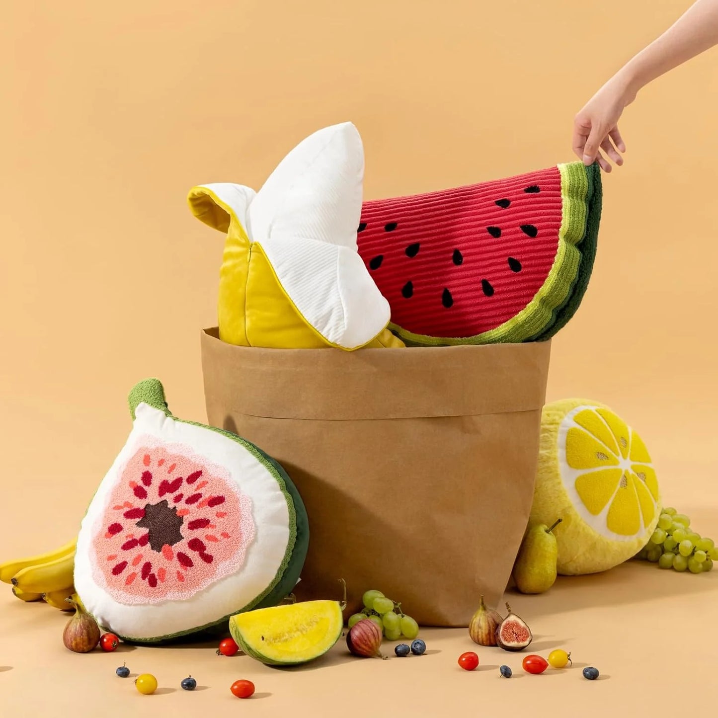 Fruit Shaped Pillows Series Grapefruit Shaped Throw Pillow