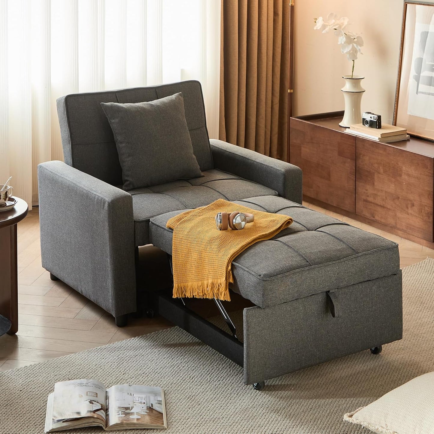 Sofa Bed Chair Convertible Sleeper Sofa with Pull-Out Bed