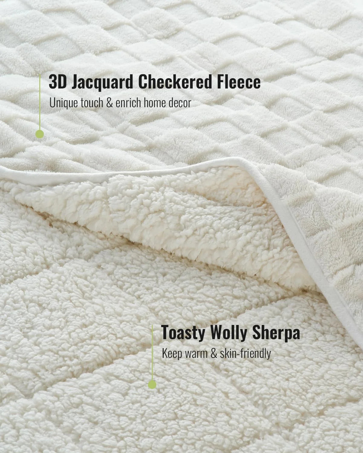 Weighted Blanket Queen Size 15lbs 60x80 inches with Soft Plush Fleece