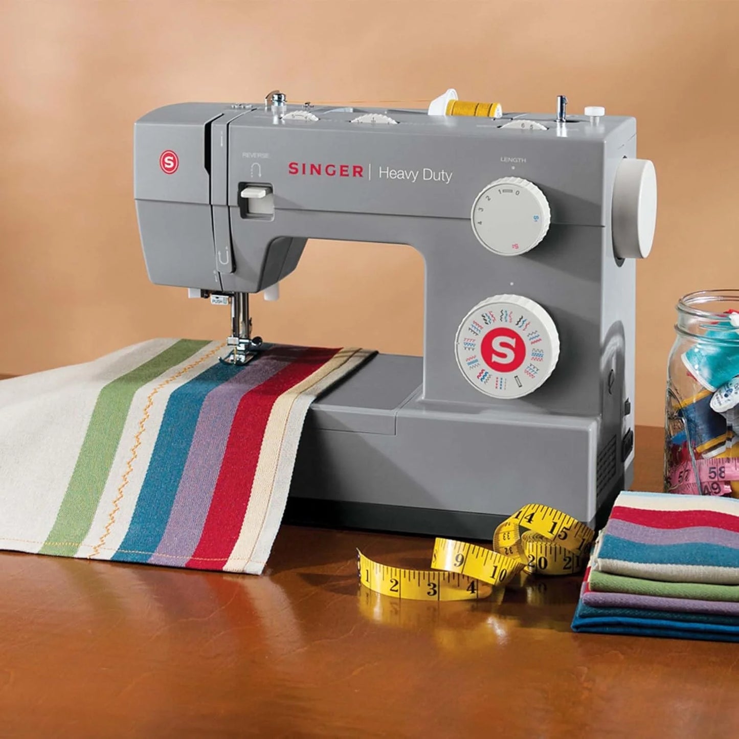 Heavy-Duty 4423 High-Speed Sewing Machine (Includes Accessory Kit) 97 Stitches One-Step Buttonhole