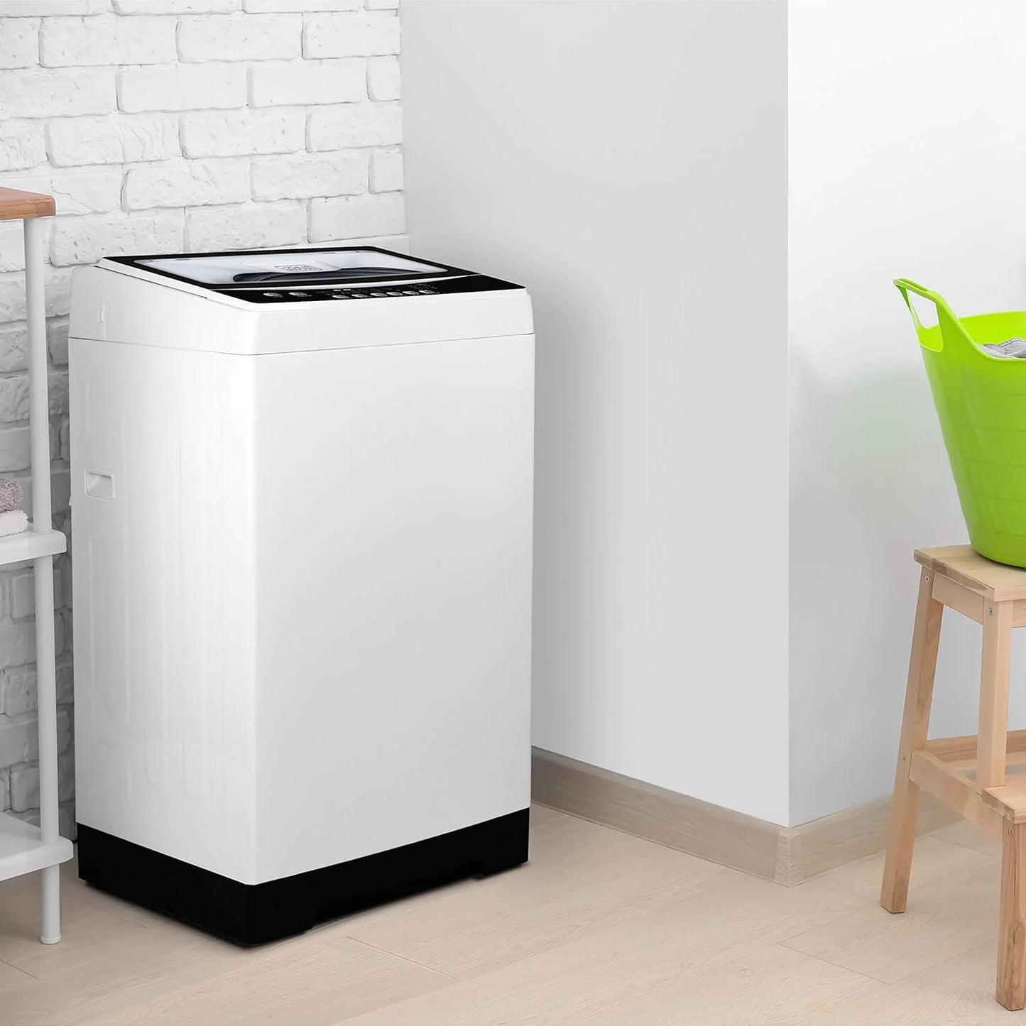 Portable Washer 6.6 lb. Capacity Washing Machine for Homes & Apartments 5 Wash Cycles Quick Connect Sink Adapter and Drain Hose Included Transparent Lid