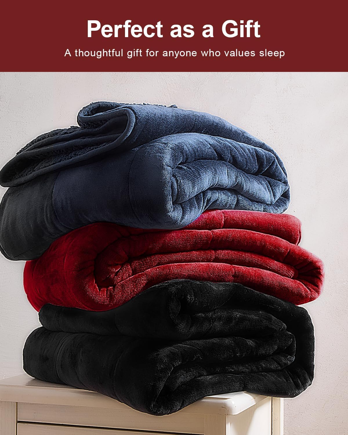 Sherpa Fleece Weighted Blanket 15 lbs 60"x 80"