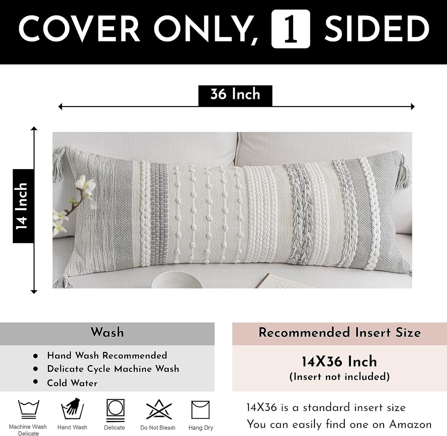 Blue Boho Decorative Throw Pillow Cover 20x20