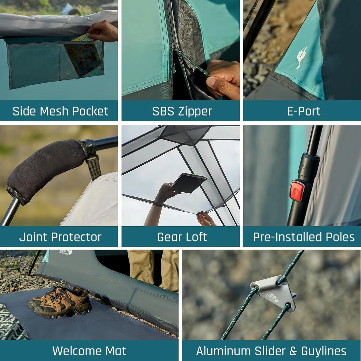 Quick-opening tent, family camping tent, pop-up camping tent, large waterproof tent for outdoor camping