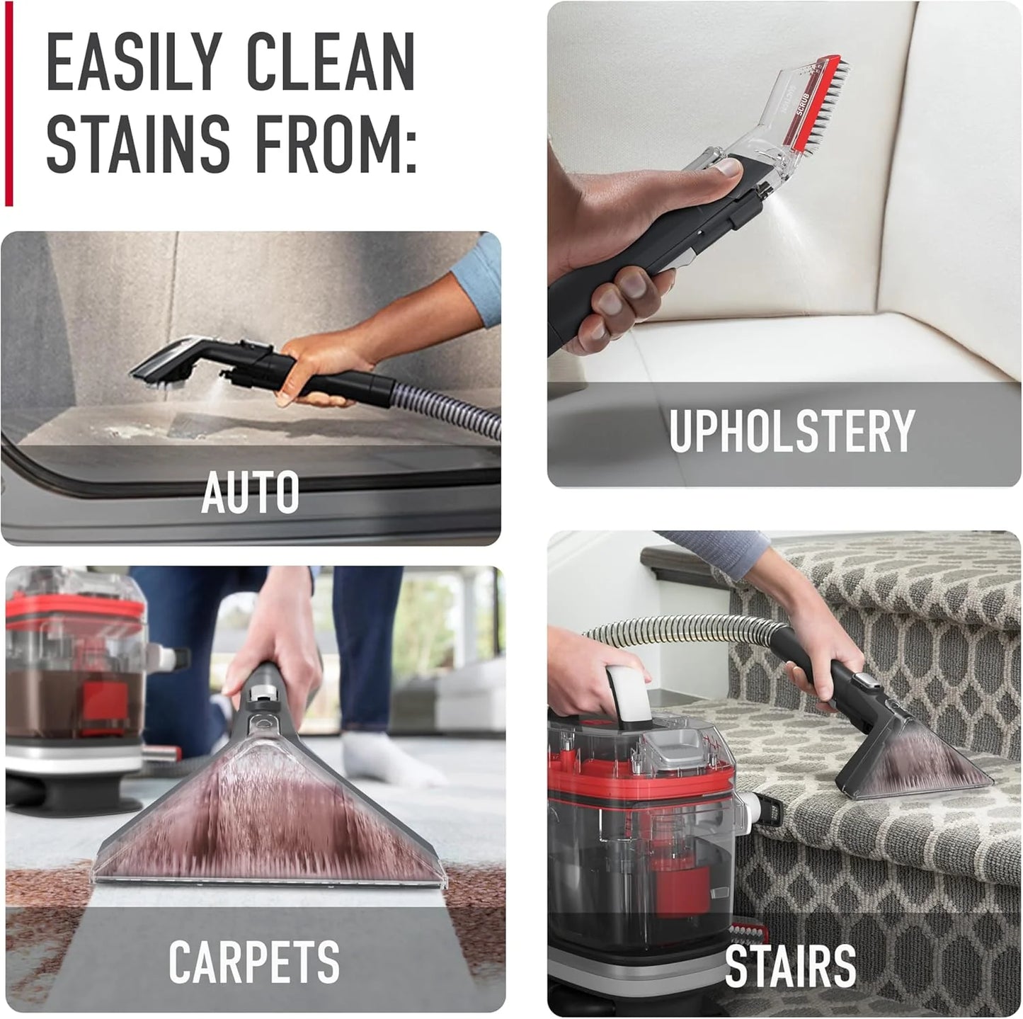 Hoover CleanSlate Plus Portable Carpet & Upholstery Spot Cleaner with Powerful Suction and Multiple Tools