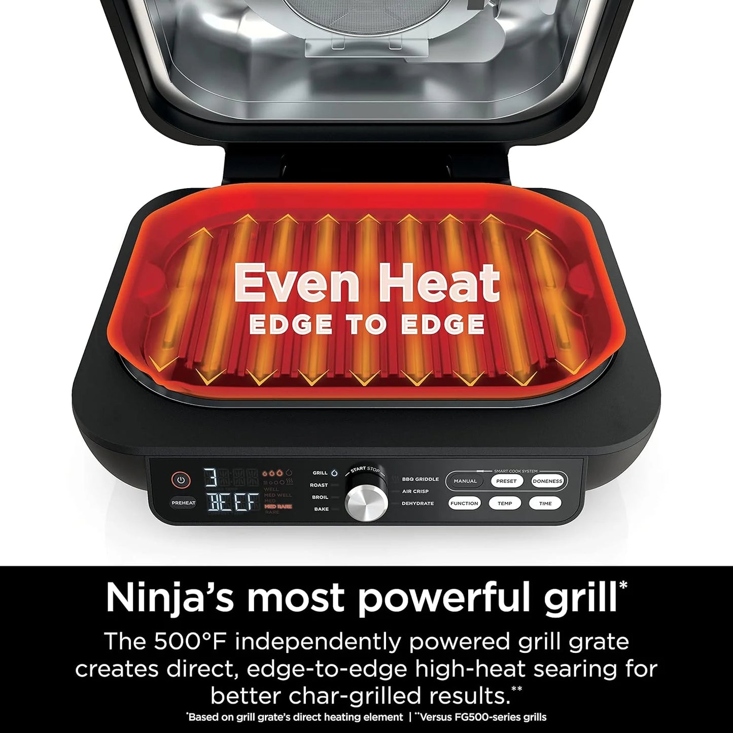 Ninja Foodi Smart XL 6-in-1 Indoor Grill with Air Fry, Bake, Roast, Broil, and Dehydrate, Smart Thermometer