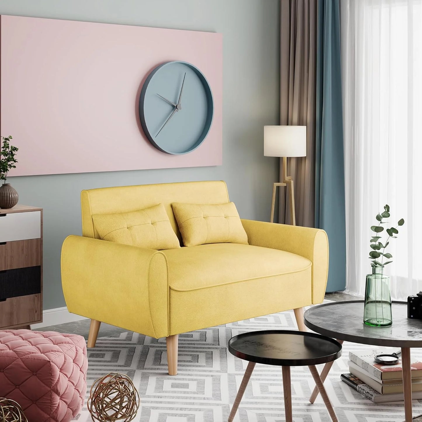 47" Small Modern Loveseat Sofa