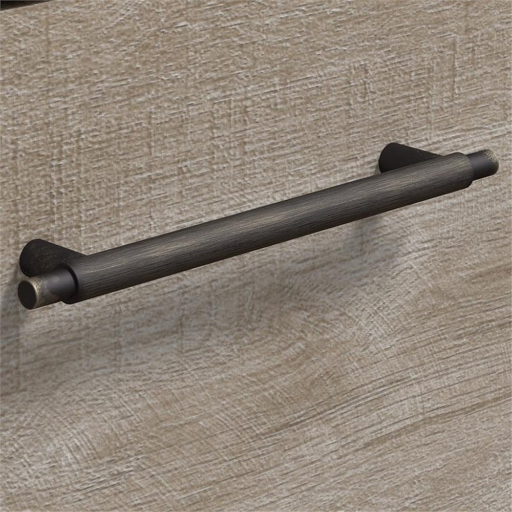 Key West Console Table with Drawers and Shelves in Linen White Oak