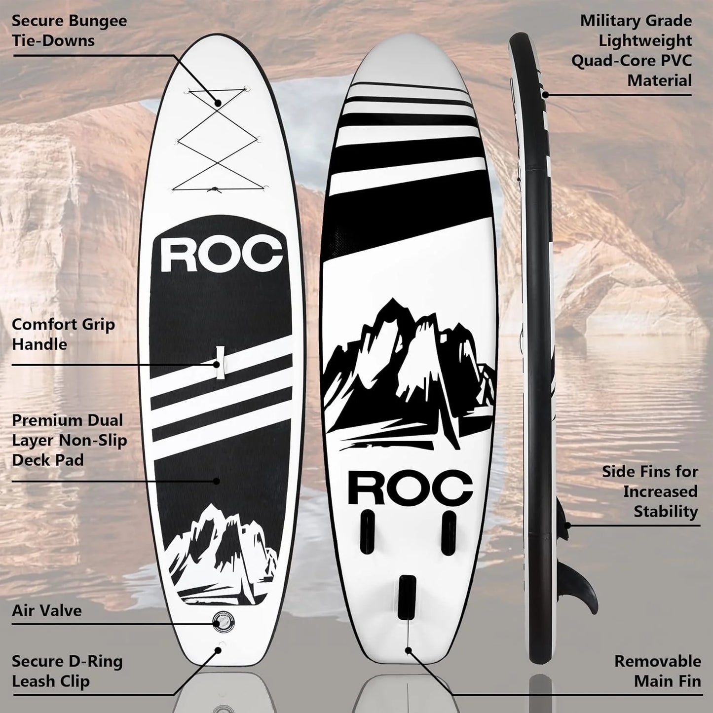 ROC inflatable stand-up paddle board high-quality SUP paddle board accessories
