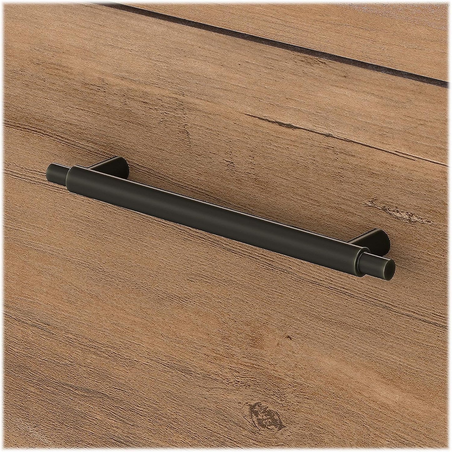 Key West Console Table with Drawers and Shelves in Linen White Oak