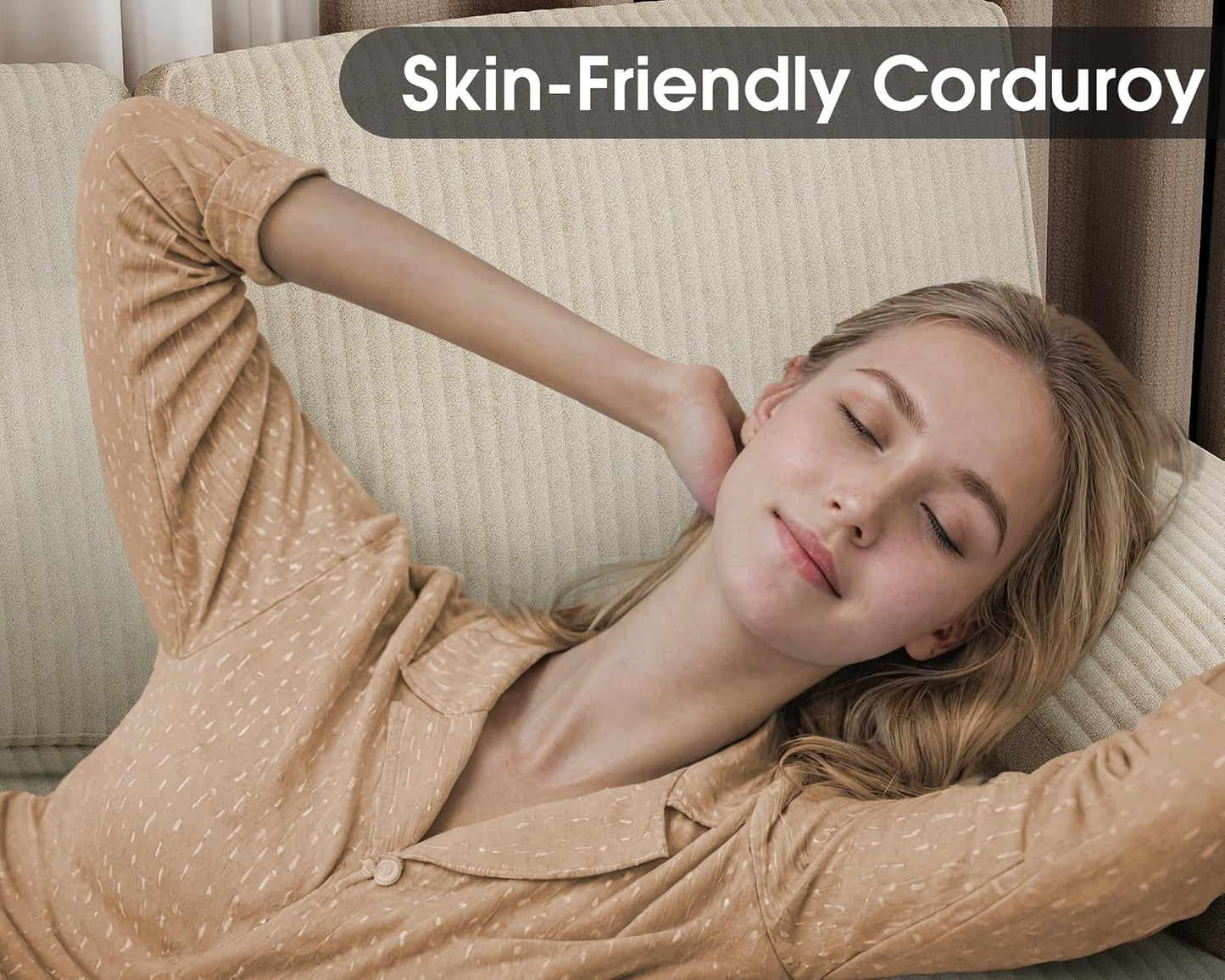 Furmax Sectional Couches for Living Room, U-Shaped Sofa Couch with Linen Fabric, 4 Seat Sofa Set with Double Chaise for Apartment (Fabric, Grey)