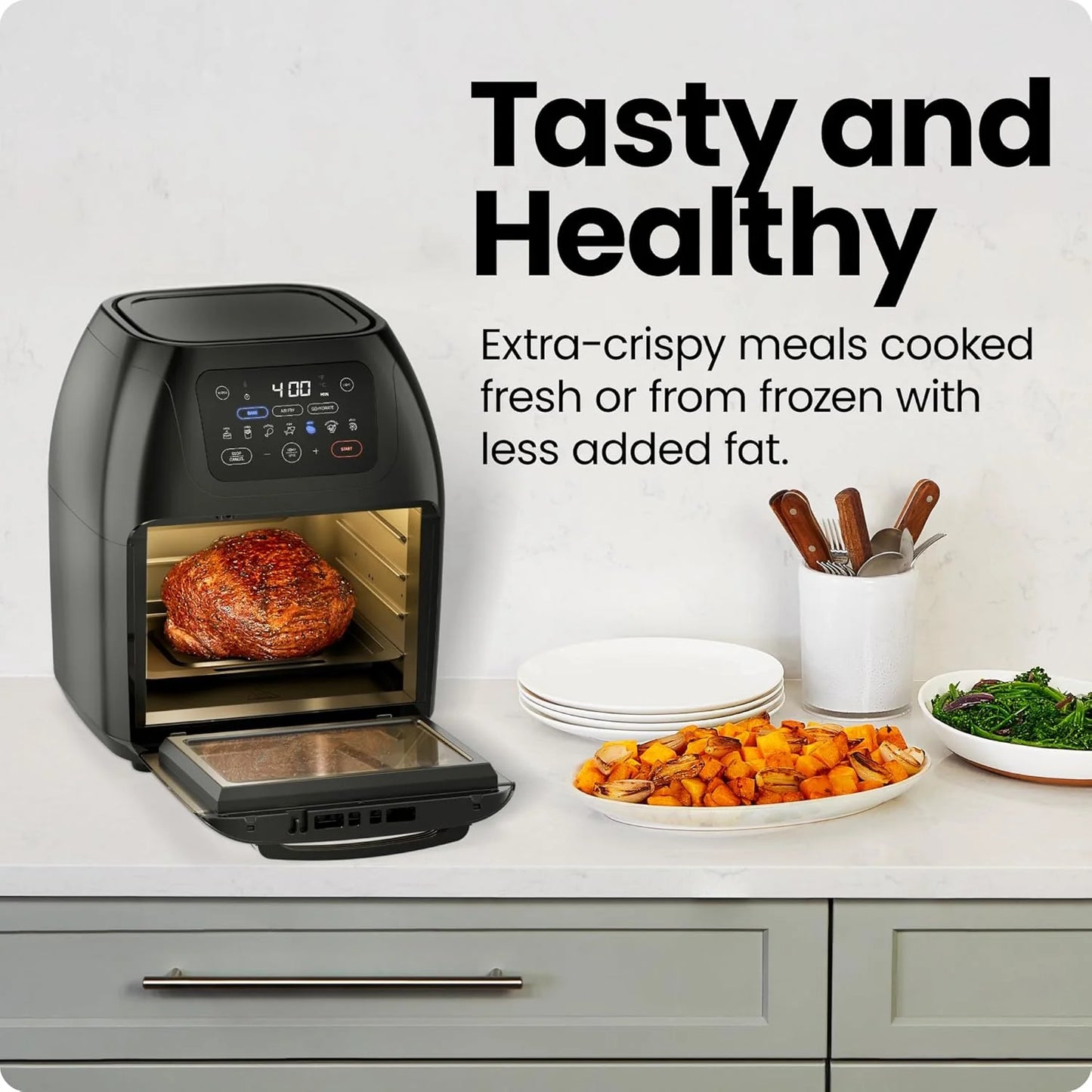 Chefman Compact 6.3-Quart Digital Air Fryer with Rotisserie, Dehydrator, and Convection Oven, 8 Touchscreen Presets