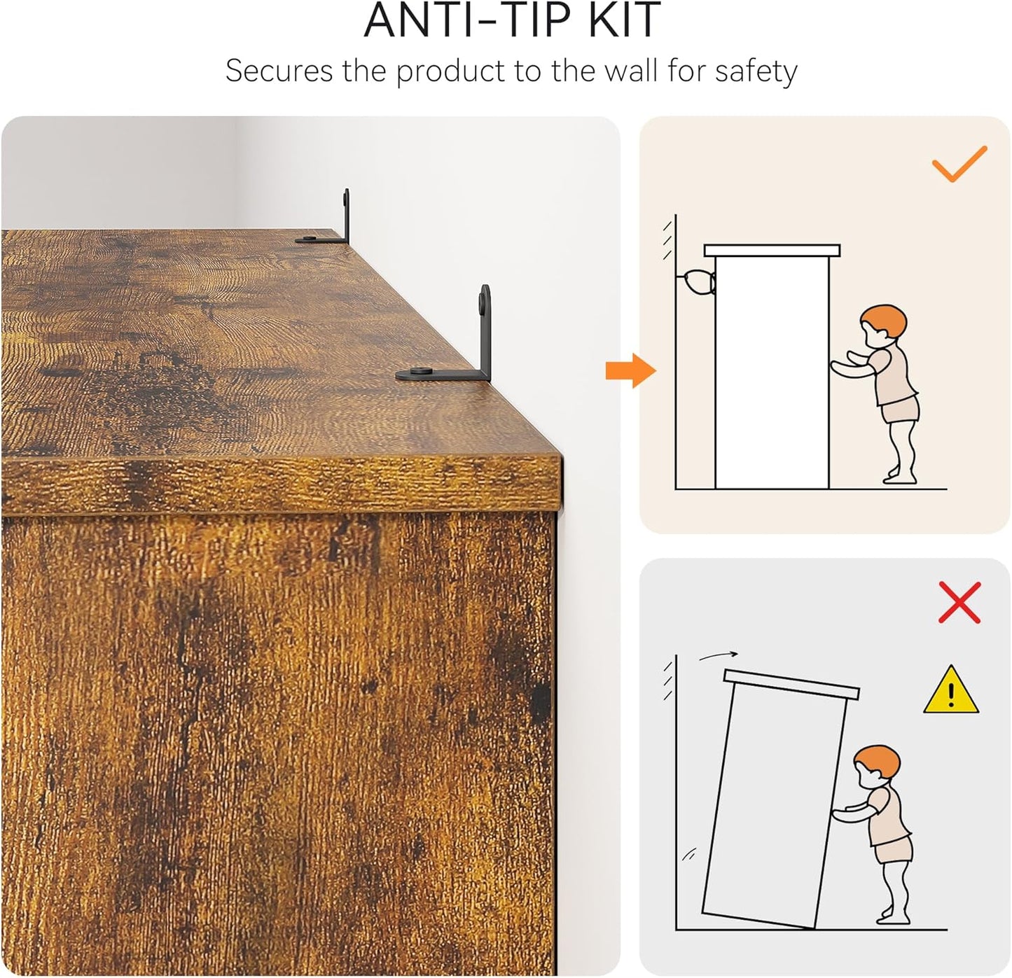 5 Tier Bookcase Farmhouse Book Shelf with Storage Open Display Bookshelves