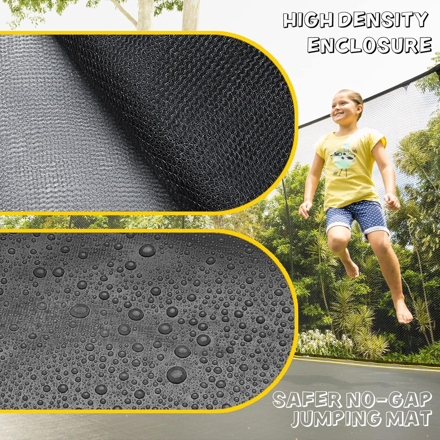 AOTOB 8FT 10FT 12FT 14 FT 15FT Trampoline with Safety Enclosure Net，Outdoor Trampoline with Basketball Hoop, Heavy Duty Jumping Mat and Spring Cover Padding for Kids and Adults, Storage Bag and Ladder