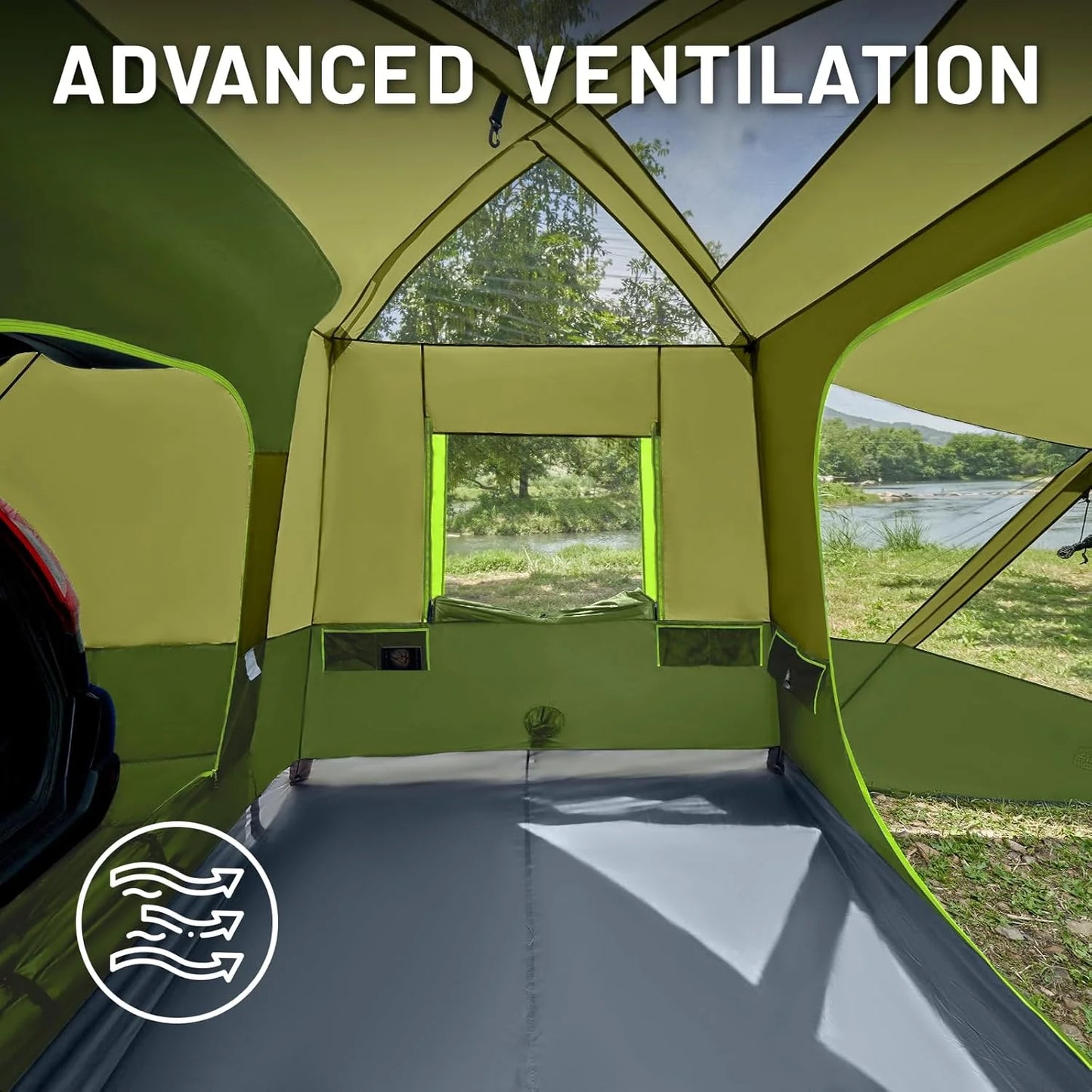 TIMBER RIDGE 5-9 Person SUV Tent with Screen Porch and Awning for Family Camping, Weather Resistant and Portable Van or Car Tent, Includes Rainfly and Storage Bag, 13' W X 10' L X 7.1' H