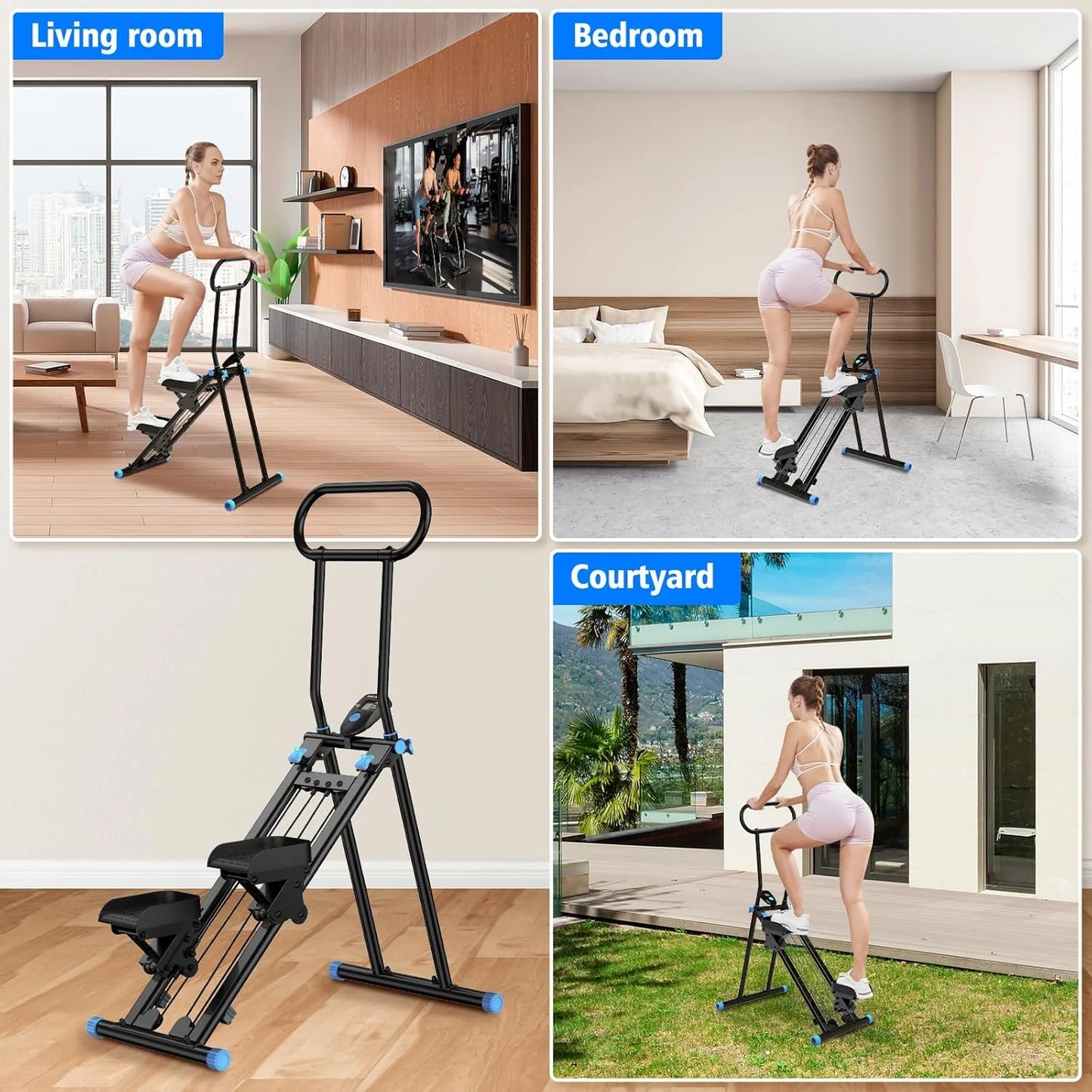 Stair Stepper for Home Gym,Folding Vertical Climber Cardio Exercise Machine,Stair Climber for Full Body Workout with Adjustable Handlebar for Women & Men
