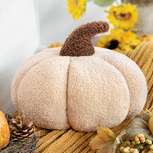 Teddy Fleece Pumpkin Throw Pillows
