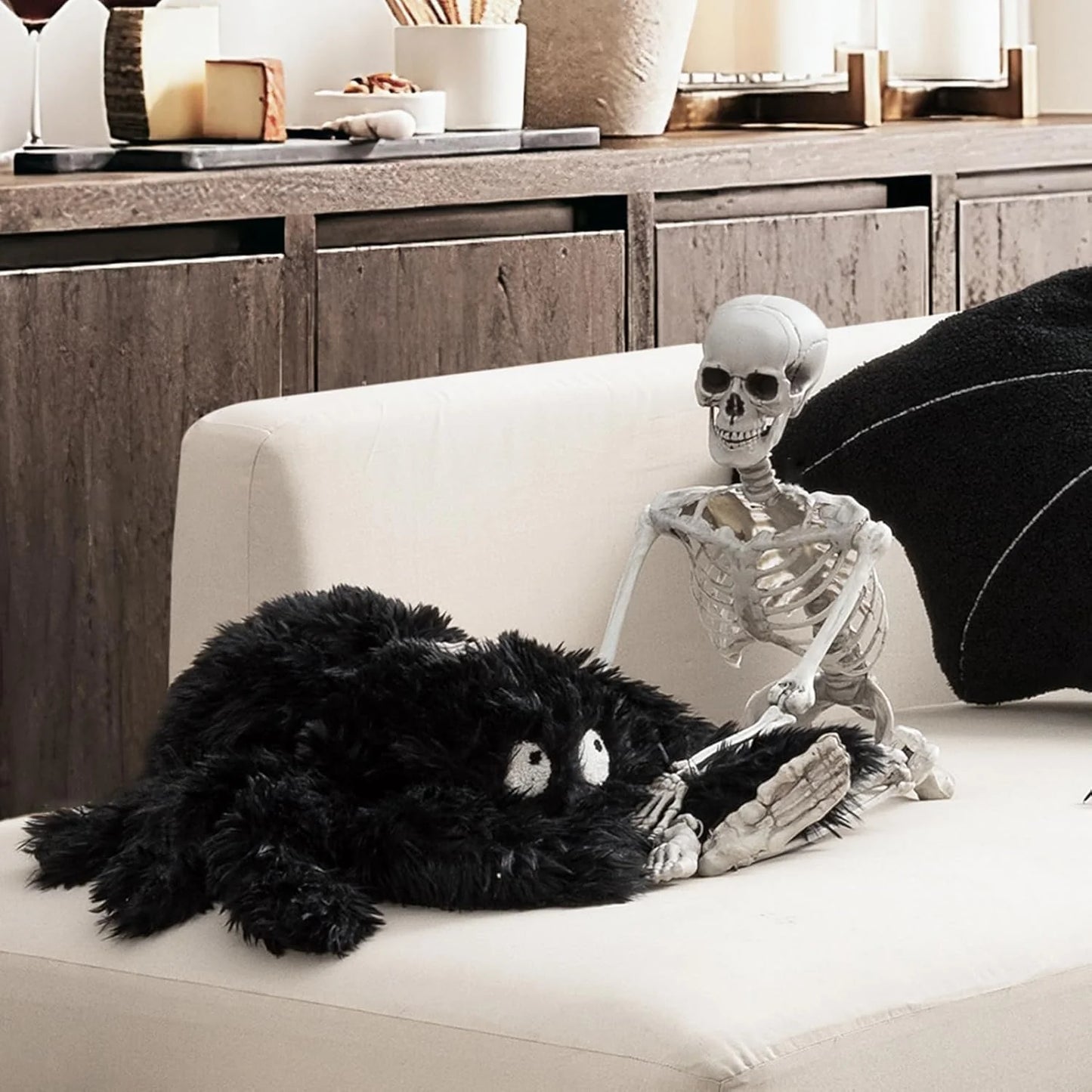 Happy Halloween Spider Shaped Throw Pillow