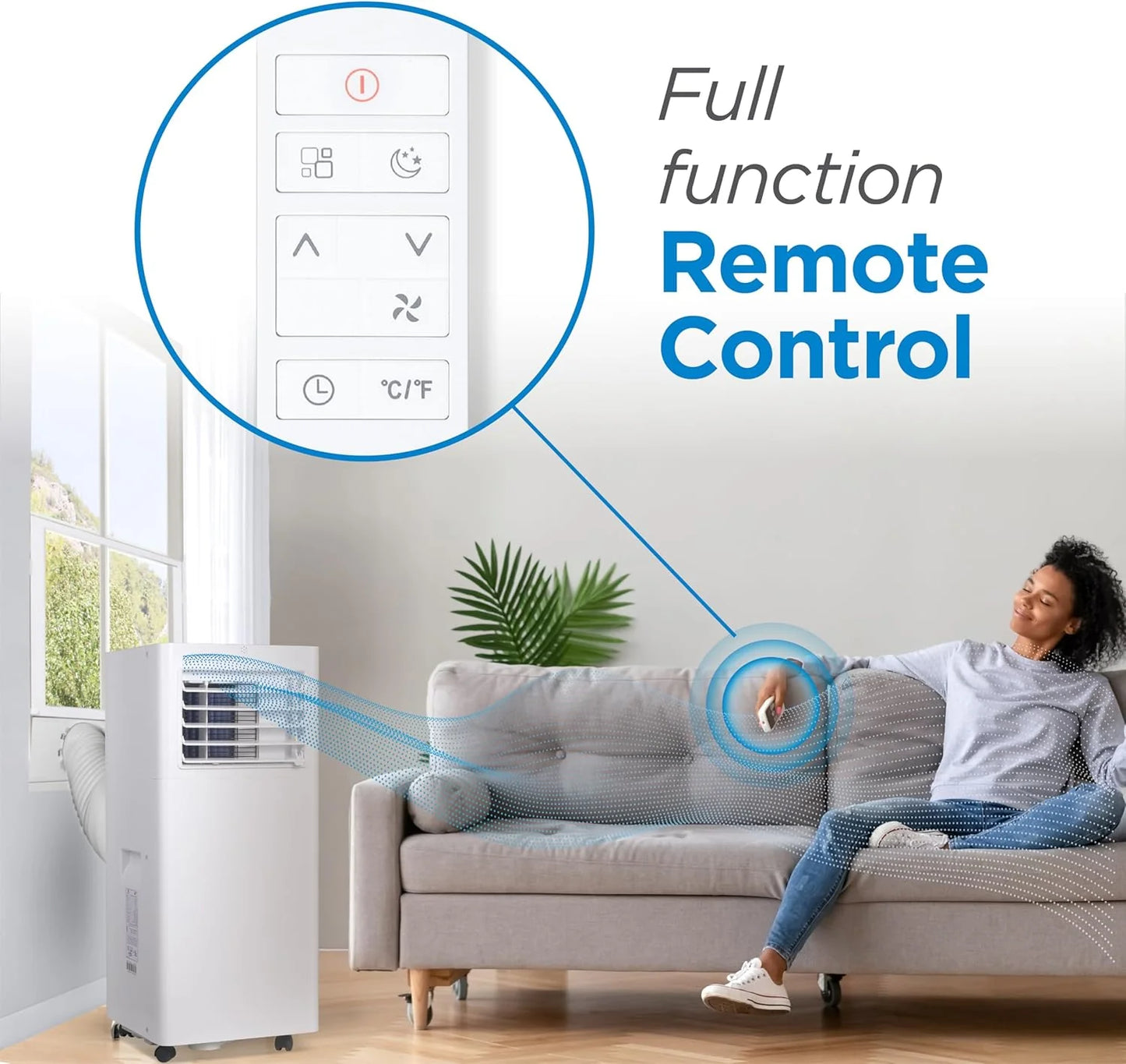 BLACK+DECKER 10,000 BTU Portable Air Conditioner for Rooms up to 450 Sq. with Remote Control, White