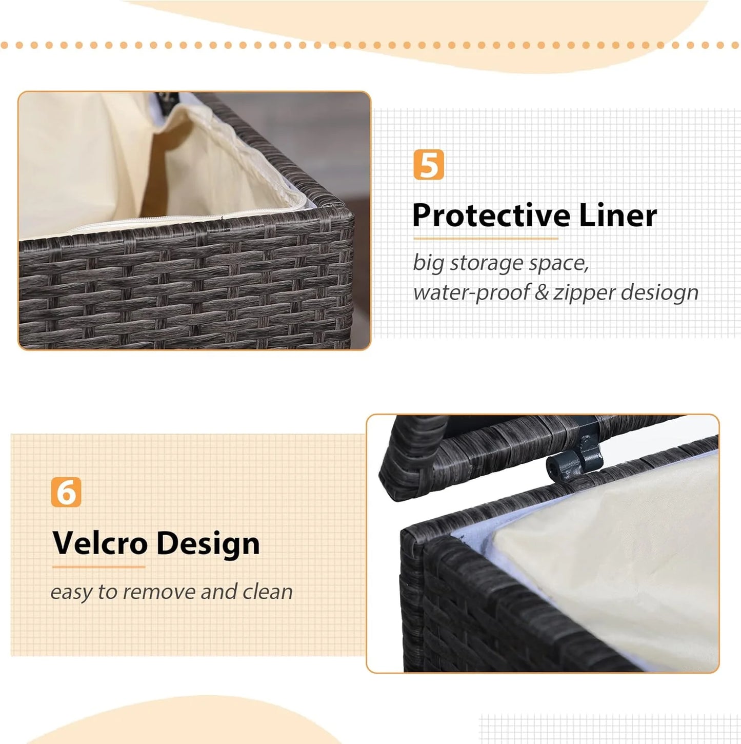 Wicker Outdoor Patio Storage Box Waterproof