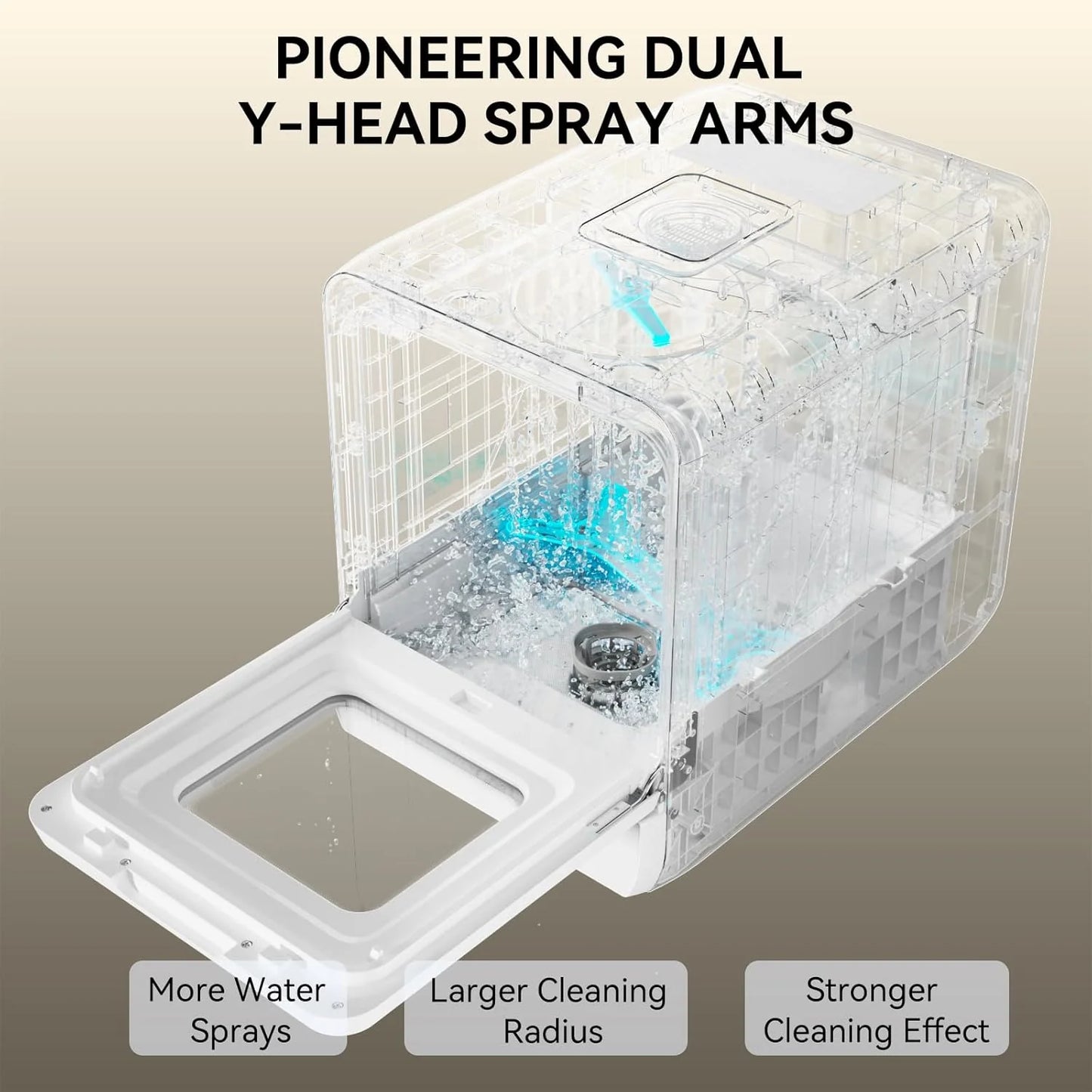 Hermitlux tabletop dishwasher, 7 wash programs, portable mini dishwasher