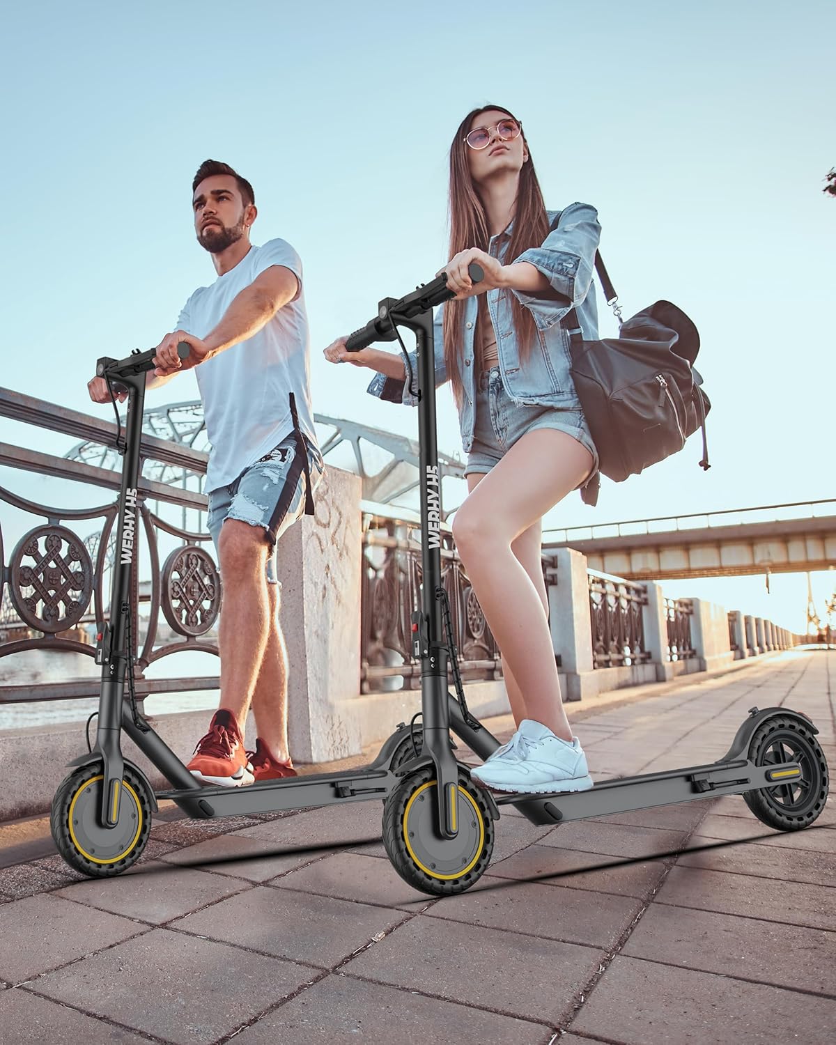 Electric Scooter, 350W/500W Motor, Top Speed 19/22 mph, Max 16/23/28Miles Ranges, Foldable E Scooter for Adults