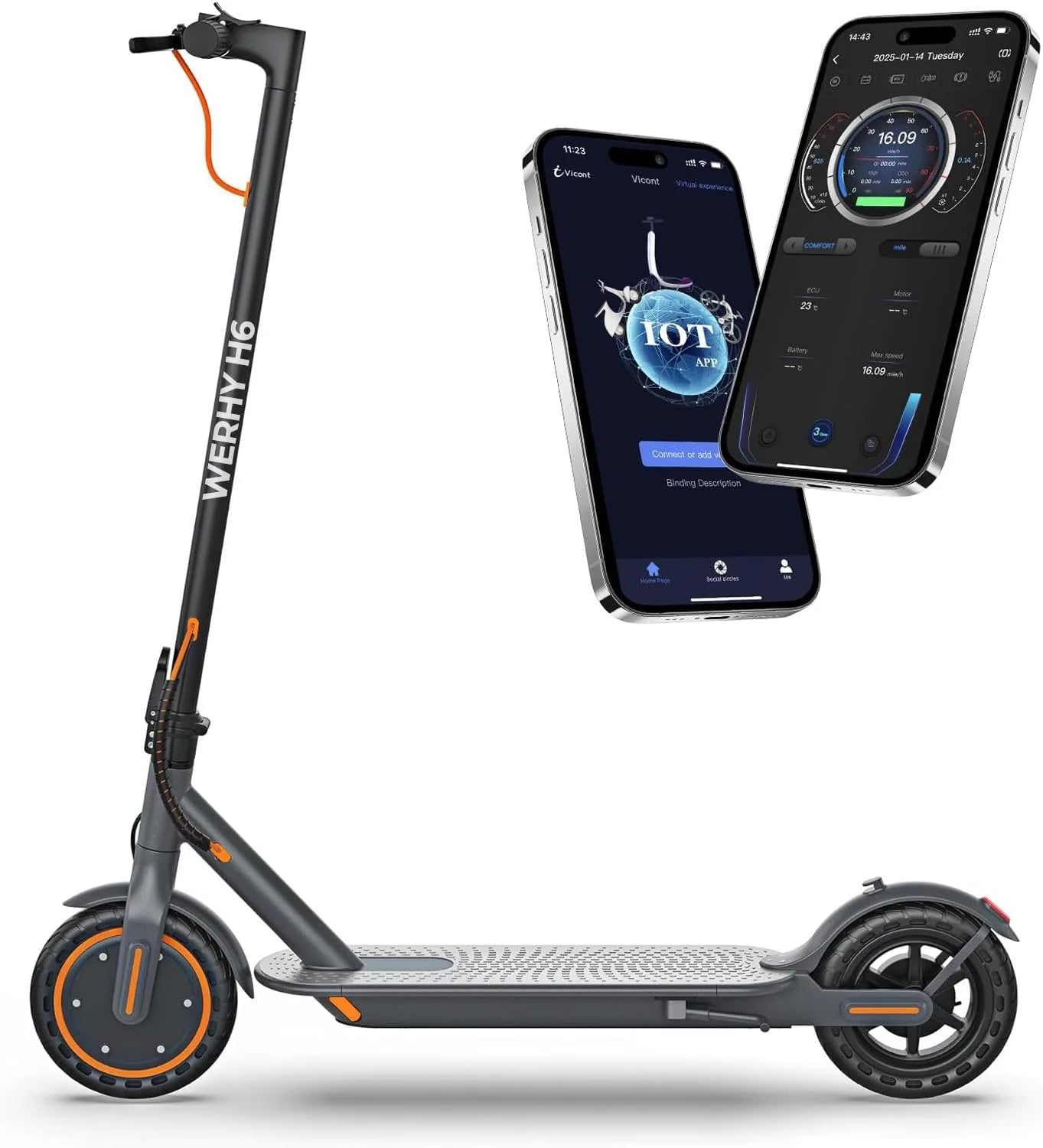 Electric Scooter, 350W/500W Motor, Top Speed 19/22 mph, Max 16/23/28Miles Ranges, Foldable E Scooter for Adults