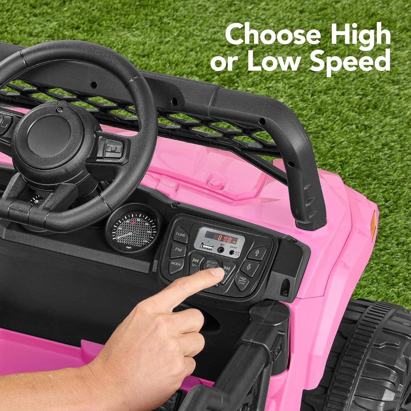 Children's black UTV electric children's car